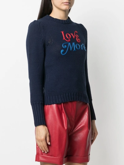 Shop Philosophy Di Lorenzo Serafini Purl-knit Embroidered Jumper In Blue