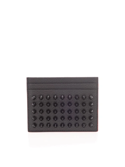 Shop Christian Louboutin Black Card Holder With Studs