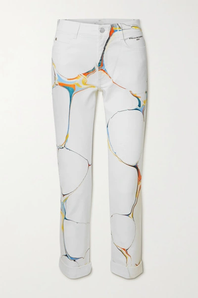 Shop Stella Mccartney + Net Sustain Printed High-rise Skinny Jeans In White