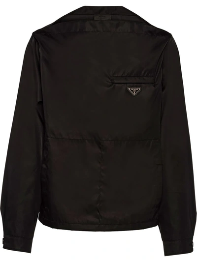 Shop Prada Re-nylon Blouson Shirt In Black
