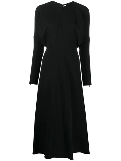 Shop Victoria Beckham Dolman-sleeve Midi Dress In Black