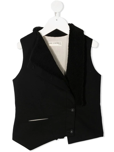 Shop Anja Schwerbrock Teen Lirio Asymmetric Waistcoat In Black
