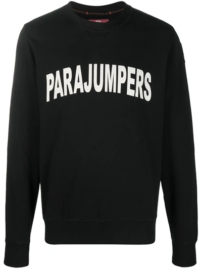 Shop Parajumpers Logo Print Sweatshirt In Black