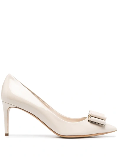 Ferragamo Vara Bow 70mm Pumps In Neutrals