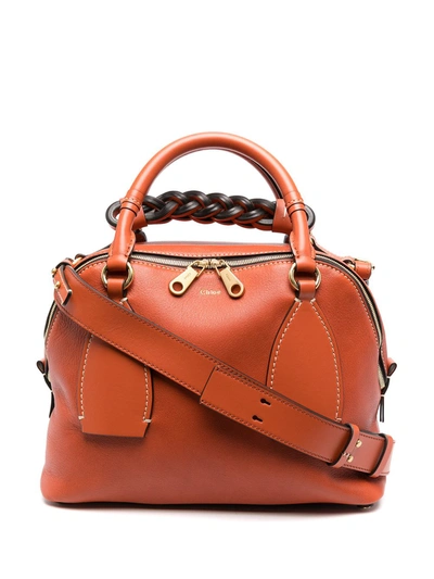 Shop Chloé Small Daria Shoulder Bag In Orange