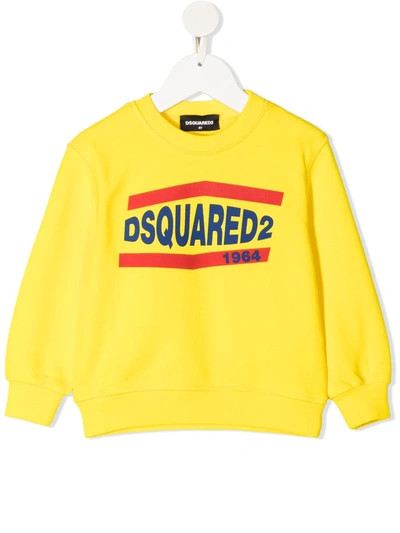 Shop Dsquared2 Logo Print Sweatshirt In Yellow