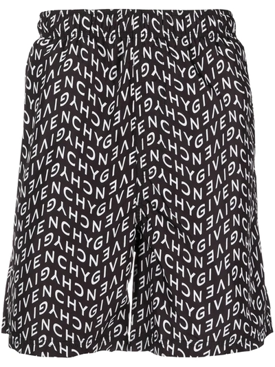 Shop Givenchy Logo Pattern Swimming Shorts In Black