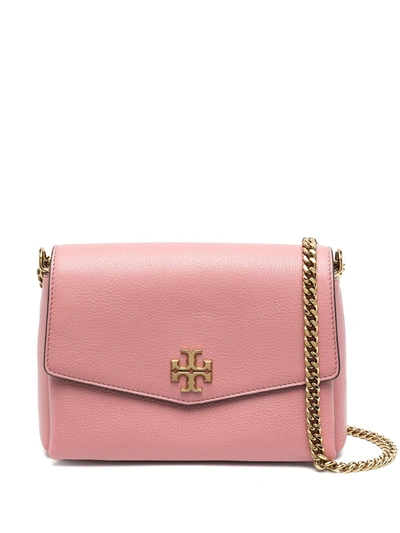 Shop Tory Burch Logo-plaque Leather Crossbody Bag In Pink