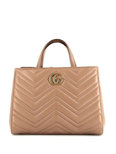 Pre-owned Gucci 2010s Gg Marmont Tote Bag In Neutrals