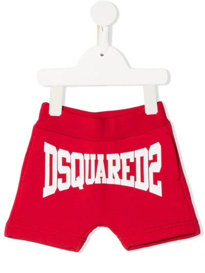 Dsquared2 Logo-print Track Shorts In 红色