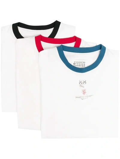 Shop Maison Margiela Logo-stamp Cotton T-shirt In White
