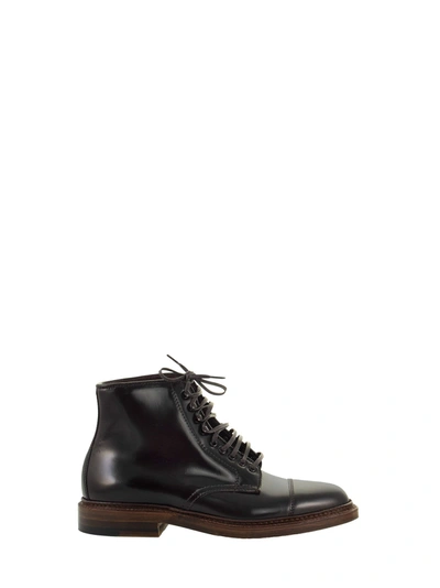 Shop Alden Shoe Company Straight Tip Boot In Black Calfskin