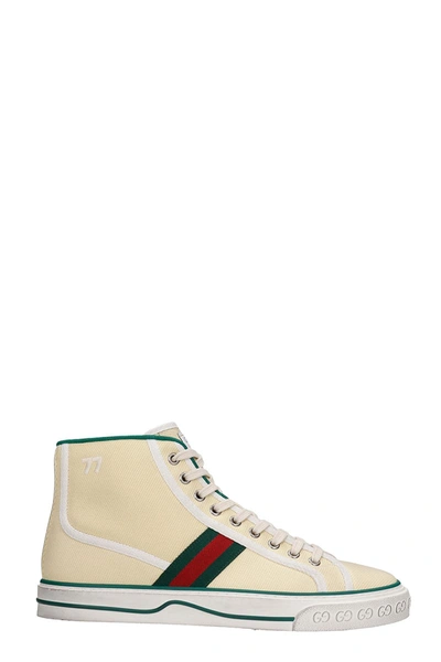 Shop Gucci Tennis 1977 Sneakers In Beige Canvas