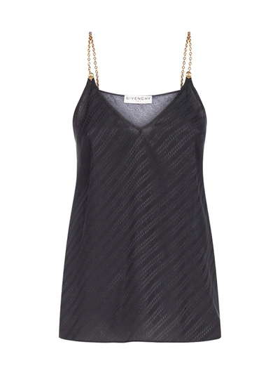 Shop Givenchy Logo Motif Jacquard Silk Top In Black