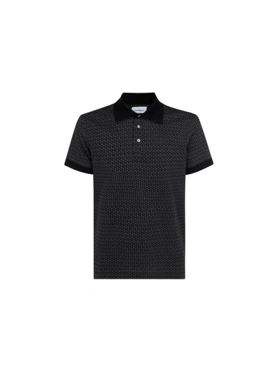 Shop Ferragamo Polo Shirt In Flannel/black