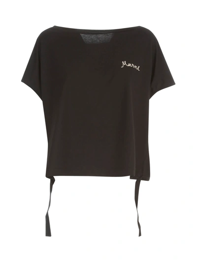 Shop Marni T-shirt W/small Logo Written In Black