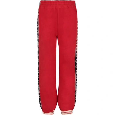 Shop Gucci Red Sweatpants For Kid With Double Gg
