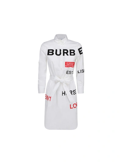 Shop Burberry Dress In White