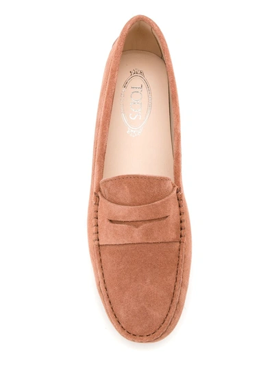 Tod's City Gommino Suede Loafers In Brown