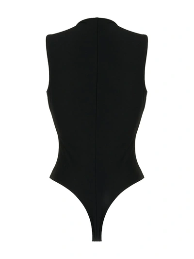 Fleur Du Mal Margo Lace-trimmed Stretch-jersey Thong Bodysuit In Black