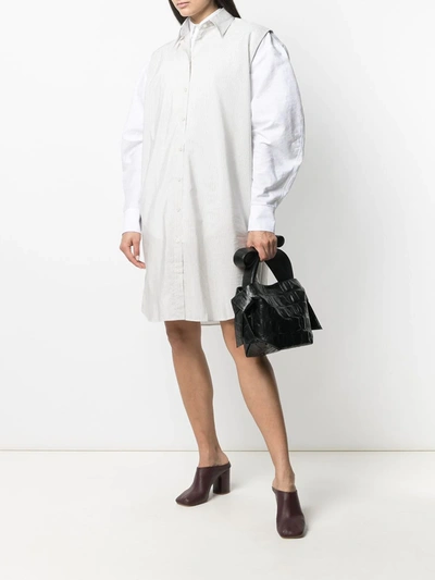 Shop Acne Studios Fine-stripe Sleeveless Shirt Dress In White