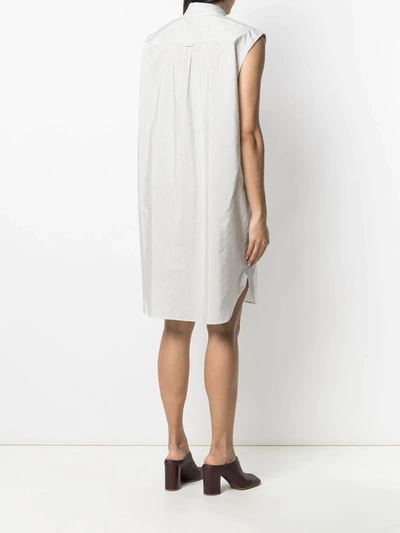 Shop Acne Studios Fine-stripe Sleeveless Shirt Dress In White