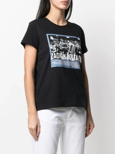 Shop Zadig & Voltaire Zoe Photo-print Cotton T-shirt In Black
