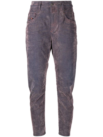 Shop Diesel Fayza Bleach-effect Boyfriend Jeans In Purple