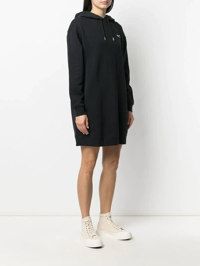 Shop Nike Hooded Sweatshirt Dress In Black