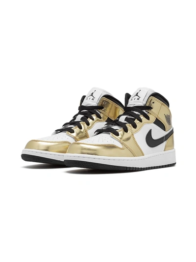 Shop Jordan Air  1 Mid Se "metallic Gold" Sneakers