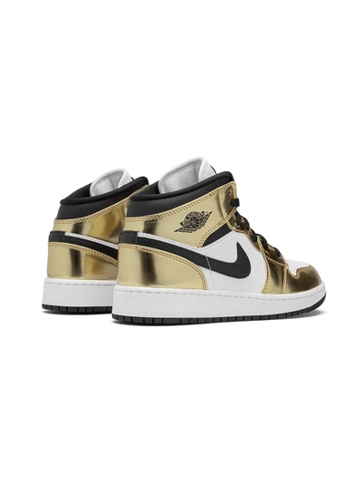 Shop Jordan Air  1 Mid Se "metallic Gold" Sneakers