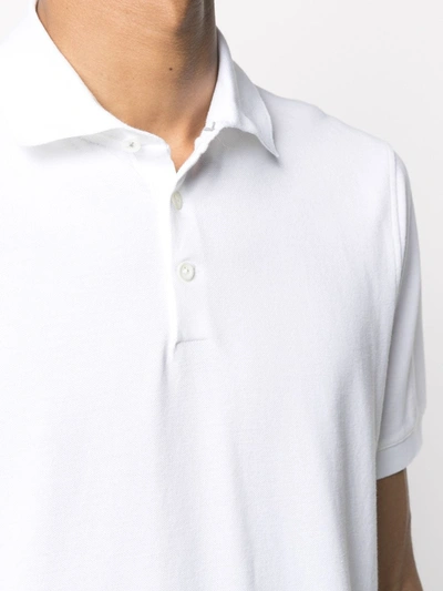 Shop Brunello Cucinelli Short-sleeved Cotton Polo Shirt In White