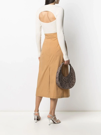 Remain Birger Christensen Basel Long Sleeve Open Back Knit Sweater In Neutrals