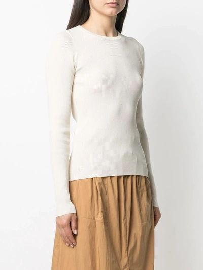 Remain Birger Christensen Basel Long Sleeve Open Back Knit Sweater In Neutrals