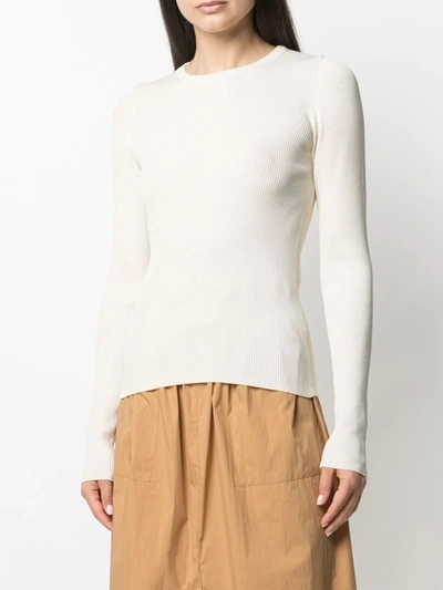 Remain Birger Christensen Basel Long Sleeve Open Back Knit Sweater In Neutrals