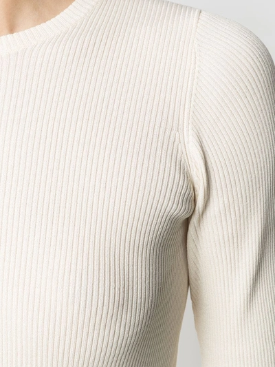 Remain Birger Christensen Basel Long Sleeve Open Back Knit Sweater In Neutrals