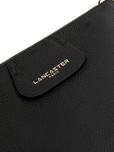 Shop Lancaster Logo-print Zip-up Crossbody Bag In Black