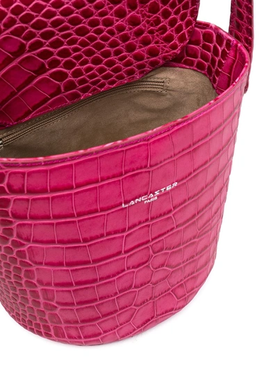 Shop Lancaster Croc-effect Bucket Bag In Pink