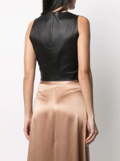 Shop Iro Twisted-detail Leather Top In Black
