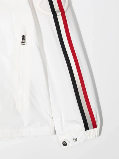 Shop Moncler Logo Stripe Jacket In White