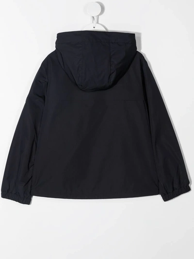Moncler Teen Striped-trim Jacket In Blue
