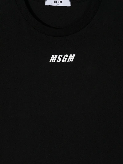 Shop Msgm Teen Logo-print Cotton T-shirt In Black