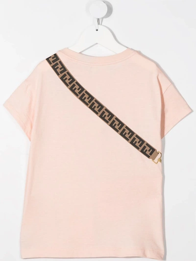 Shop Fendi Teen Bag Print T-shirt In Pink