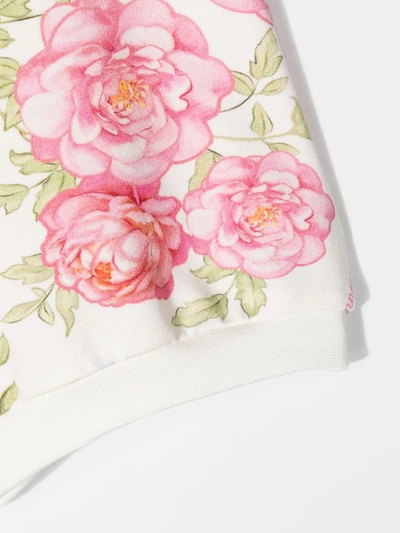 Shop Monnalisa Floral Print Shorts In White