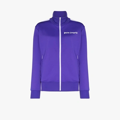 Shop Palm Angels Classic Logo Zip-up Track Jacket - Men's - Polyester In Purple