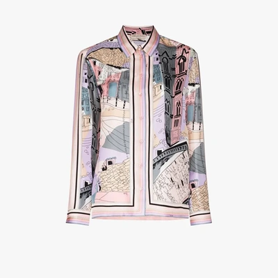 Shop Emilio Pucci Battistero Print Silk Shirt In Pink