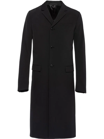Shop Prada Single-breasted Overcoat In Black
