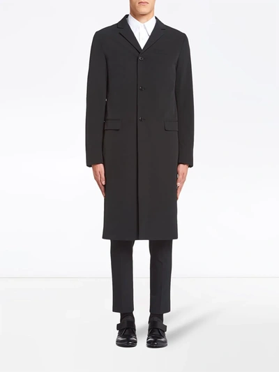 Shop Prada Single-breasted Overcoat In Black