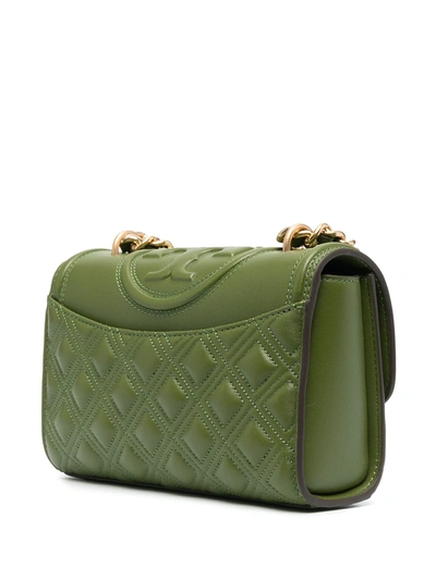 Shop Tory Burch Embossed And Quilted Cross-body Bag In Green