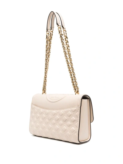 Tory Burch Embossed And Quilted Cross-body Bag In Neutrals
